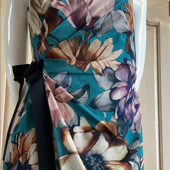 D&G by Dolce and Gabbana silk chiffon Blue Ruched Sheath Midi Dress for Cocktail - Picture 5 of 17